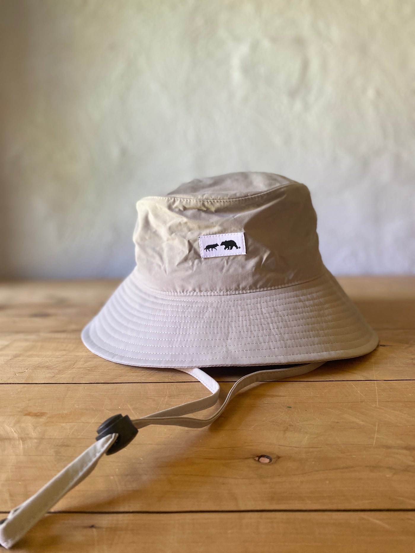 wolf bear recycled wide brim hat // recycled nylon